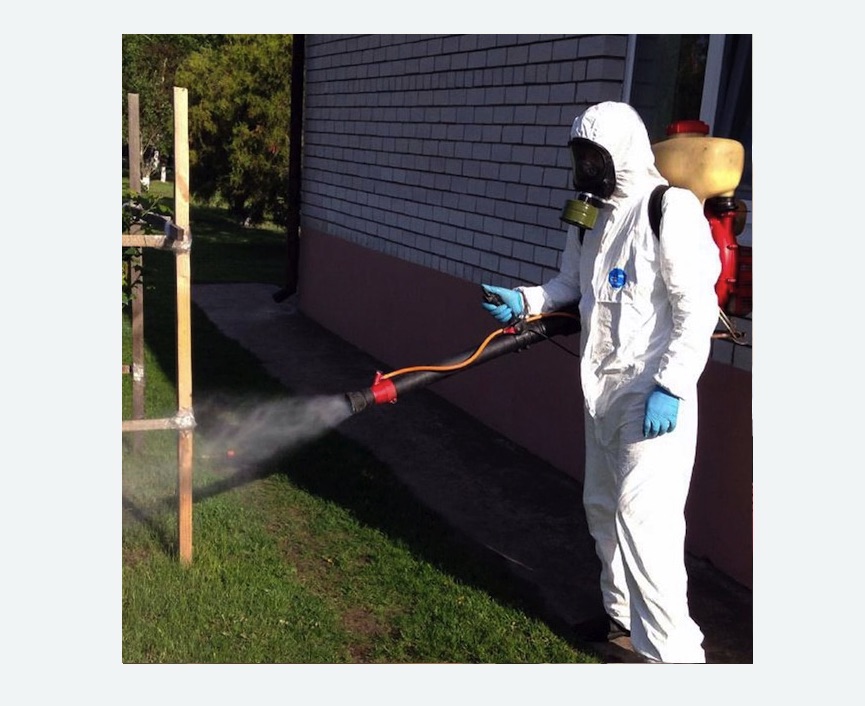 травля клещей на участке в Буйнакске